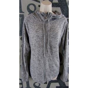90 Degrees by Reflex Women XL Dark Grey Heather Full Zip Hoodie Sweater Stretch